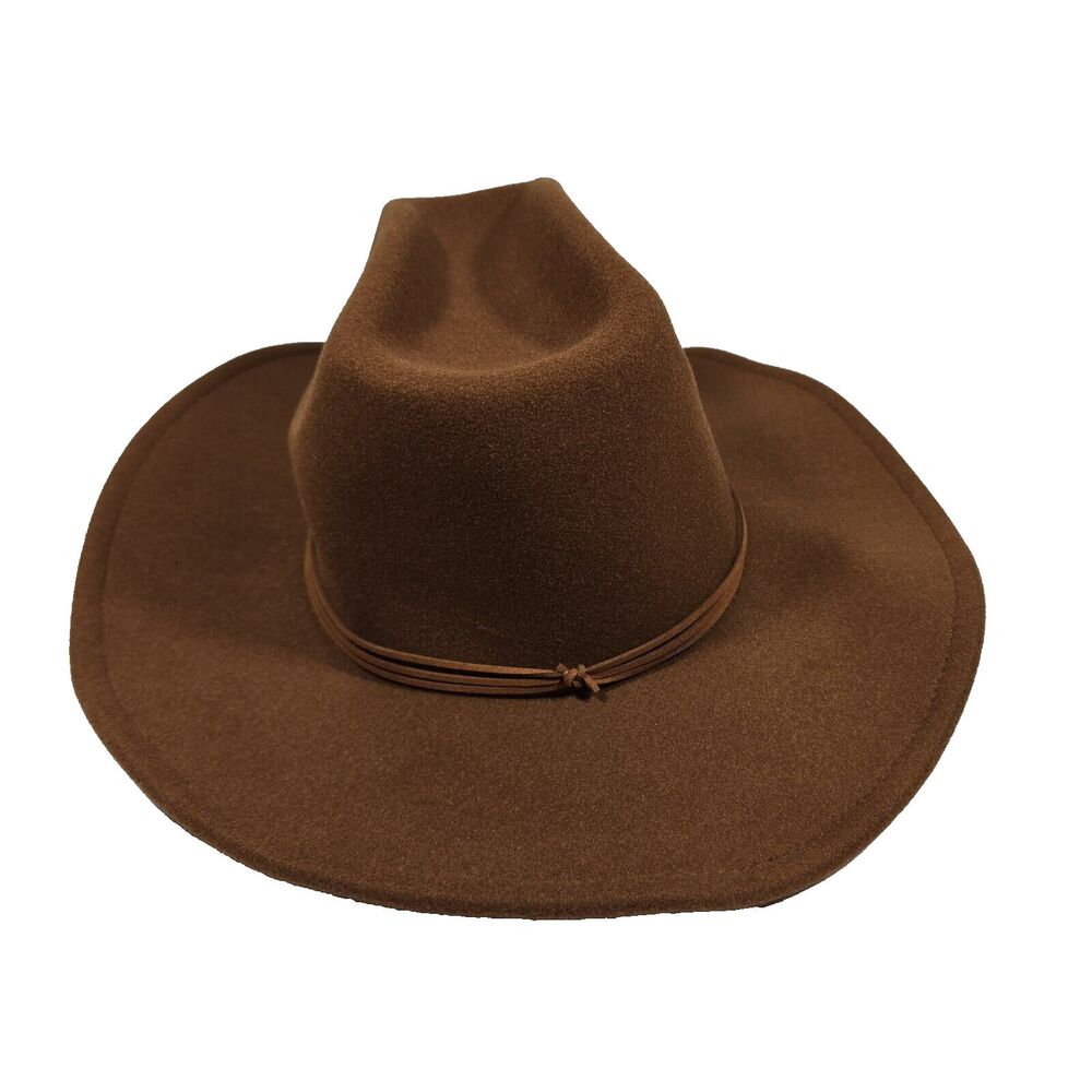 Universal Thread Women's S/M Brown Fedora Hat Belted NWOT